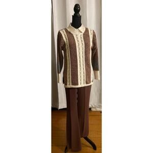 Vintage Tri Color Scoop-neck Pullover Sweater Size Medium